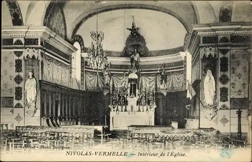 Ak Nivolas Vermelle Isere, Interieur de l'Eglise