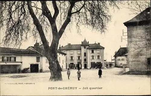 Ak Pont de Chéruy Isère, Joli quartier