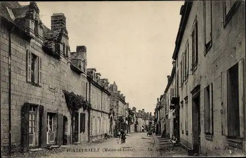 Ak Fontevrault Maine-et-Loire, La Grande Rue