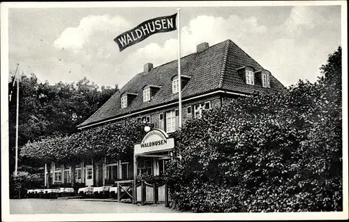 Ak Kücknitz Lübeck, Restaurant und Pension Waldhusen, Außenansicht