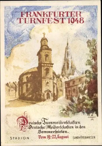 Künstler Ak Frankfurt am Main, Turnfest 1948