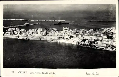 Ak Ceuta Spanien, Una vista desde avion