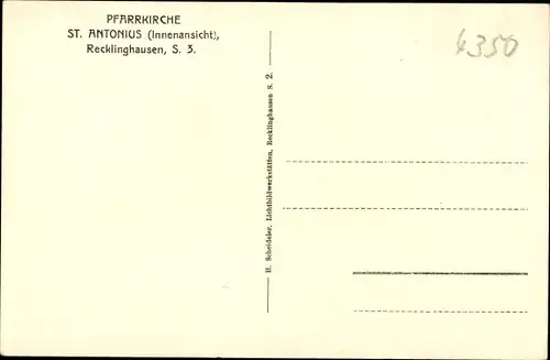 Ak Recklinghausen im Ruhrgebiet, Pfarrkirche St. Antonius, Innenansicht