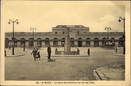 Ak Le Mans Sarthe, La Gare des Chemins de Fer de l'Etat