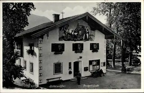 Ak Unterwössen in Oberbayern, Postgebäude