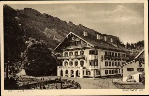 Ak Hohenaschau Aschau im Chiemgau Oberbayern, Hotel zur Burg