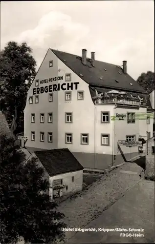 Ak Krippen Bad Schandau Sächsische Schweiz, Hotel Erbgericht