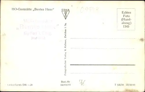 Ak Seiffen im Erzgebirge, HO Gaststätte Bunstes Haus, Erbgericht