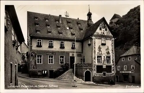Ak Ziegenrück am Schiefergebirge Thüringen, Rathaus, Ratskeller