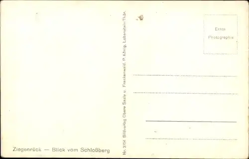 Ak Ziegenrück am Schiefergebirge Thüringen, Gesamtansicht