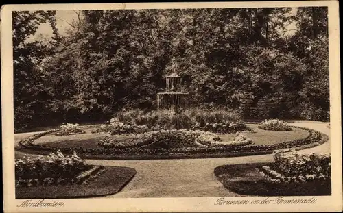 Ak Nordhausen am Harz, Brunnen in der Promenade