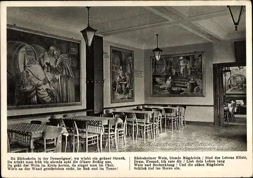 Ak Rüdesheim am Rhein, Weinhaus Drosselhof, Drosselgasse