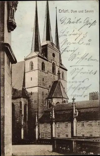 Ak Erfurt in Thüringen, Dom und Severi