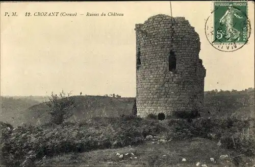 Ak Crozant Creuse, Ruines de Chateau