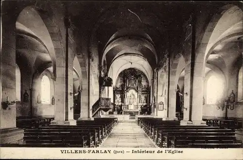 Ak Villers Farlay Jura, Interieur de l'Eglise
