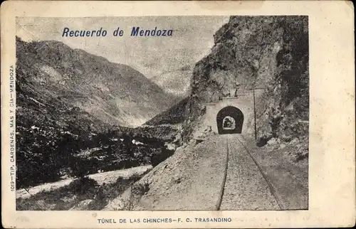 Ak Mendoza Argentinien, Tunel da las Chinches, F C Trasandino