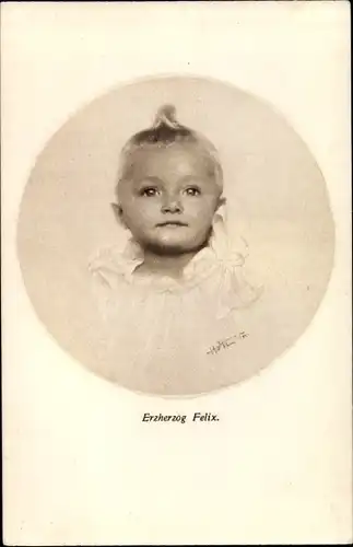 Passepartout Ak Erzherzog Felix, Kinderportrait