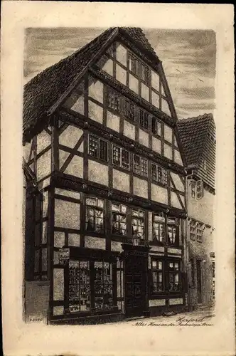 Künstler Ak Herford in Nordrhein Westfalen, Altes Haus, Fachwerkhaus
