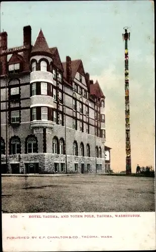 Ak Tacoma Washington, Hotel Tacoma, Totem Pole