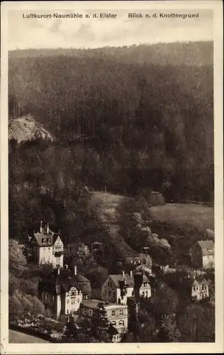 Ak Neumühle an der Elster, Blick n. d. Knottengrund
