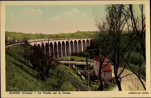 Ak Glenic Creuse, Le Viaduc sur la Creuse