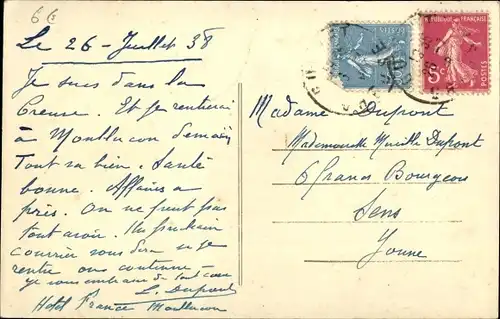 Ak Dun le Palleteau Creuse, Vue panoramique de Square