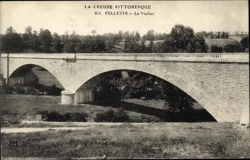 Ak Felletin Creuse, Le Viaduc