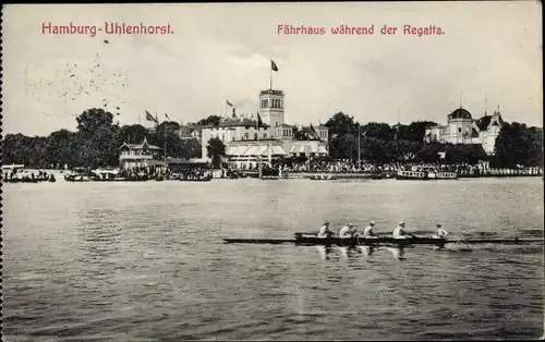 Ak Hamburg Nord Uhlenhorst, Fährhaus während der Regatta