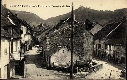 Ak Vernantois Jura, Place de la Fontaine du Bas