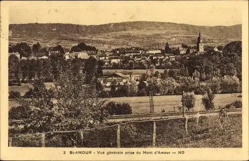 Ak Saint Amour Jura, Vue generale prise du Mont d'Amour