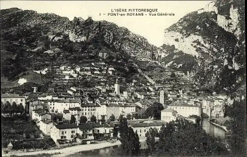 Ak Pont en Royans Isère, Vue Generale