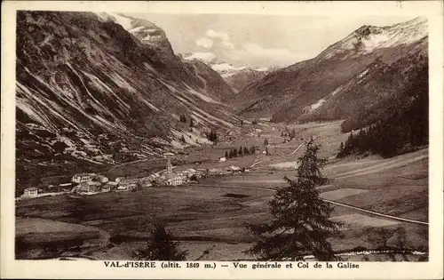 Ak Val d'Isere Isere, Vue generale et Col de la Galise