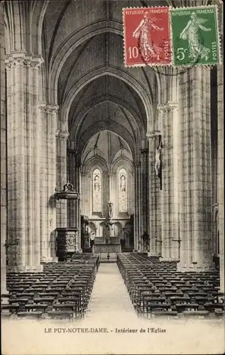 Ak Le Puy Notre Dame Maine et Loire, Interieur de l'Eglise