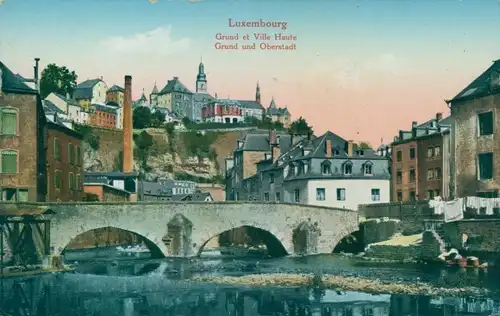 Ak Luxemburg Luxembourg, Grund und Oberstadt