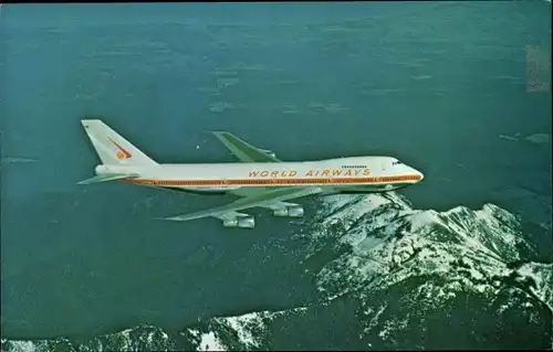 Ak Amerikanisches Passagierflugzeug, Boeing 747C jetliner, World Airways