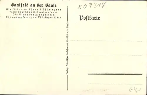 Künstler Ak Saalfeld an der Saale Thüringen, Bettelmönch vor der Andreaskirche um das Jahr 1500