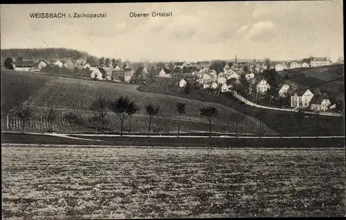 Ak Weißbach Amtsberg Sachsen, Gesamtansicht, Oberer Ortsteil