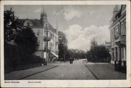 Ak Schulau Wedel im Kreis Pinneberg, Bahnhofstraße