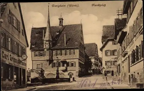 Ak Bietigheim Bissingen an der Enz, Marktplatz