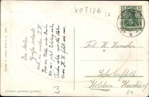 Passepartout Präge Ak Papiermühle Schmölln in Thüringen, Pension Rabsburg