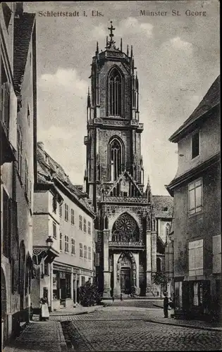 Ak Sélestat Schlettstadt Elsass Bas Rhin, Münster Saint Georg