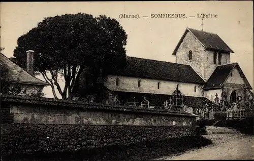 Ak Sommesous Marne, L'Eglise