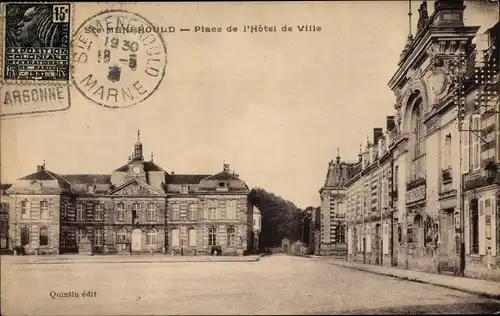 Ak Sainte Menehould Marne, Place de l'Hotel de Ville