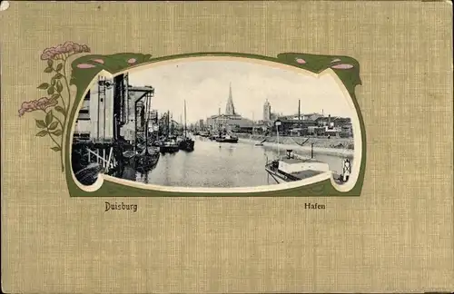 Passepartout Ak Duisburg im Ruhrgebiet, Hafen