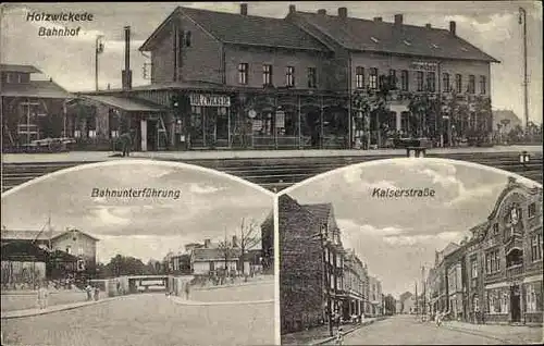 Ak Holzwickede im Ruhrgebiet, Bahnhof, Bahnunterführung, Kaiserstraße