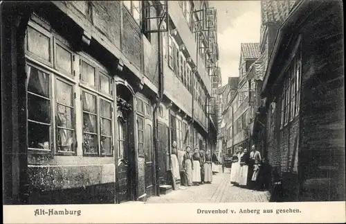 Ak Hamburg Mitte Altstadt, Druvenhof von Anberg aus gesehen