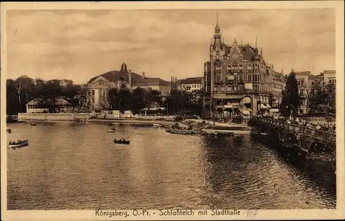 Ak Kaliningrad Königsberg Ostpreußen, Schlossteich, Stadthalle