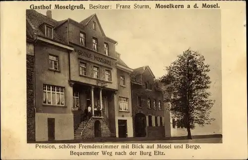 Ak Moselkern Rheinland Pfalz, Gasthof Moselgruß, Inh. Franz Sturm