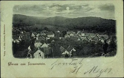 Mondschein Ak Lauenstein in Salzhemmendorf in Niedersachsen, Panorama