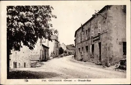 Ak Gentioux Creuse, Grande Rue